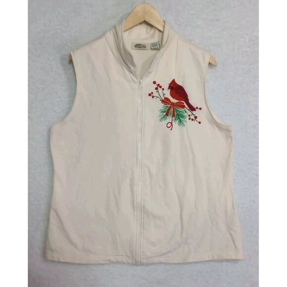 Cardinal Women's Vest Collections ETC Vintage  Size Large Cotton Full Zip - Picture 1 of 8